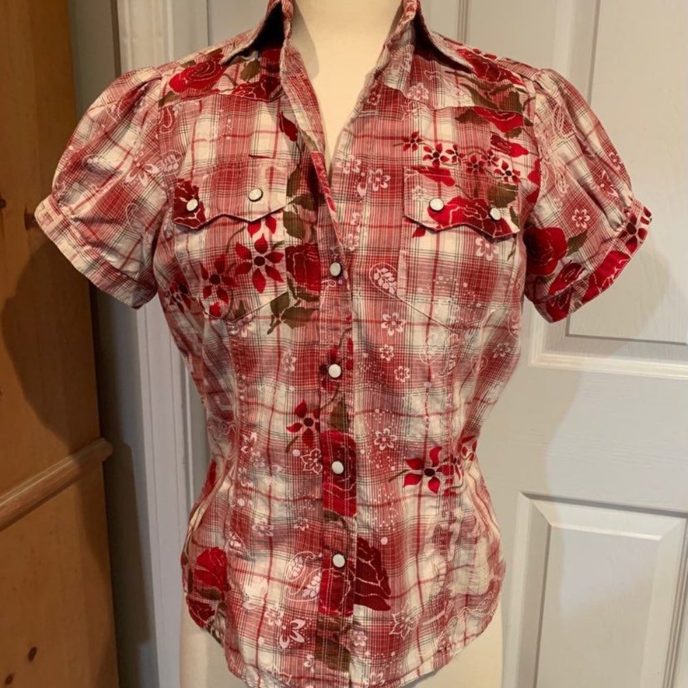 Johnny Was Western Puff Sleeve Blouse